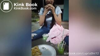 Hot girl shitting on pizza and eating it