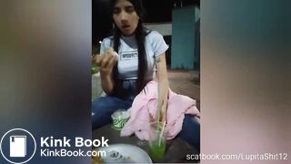 Hot girl shitting on pizza and eating it