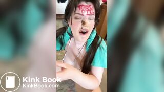 Nasty scat eating piggy