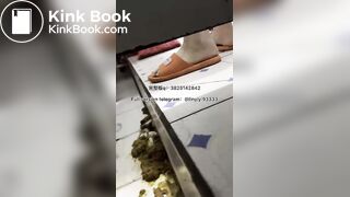 Beautiful girl poops in the toilet 11