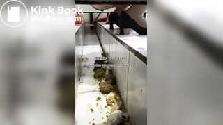Beautiful girl poops in the toilet 11