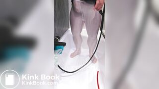 Crossdresser's shitty enema play