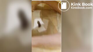 Twink plays with brush and makes it dirty