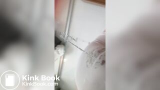 Beautiful girl poops in the toilet 16