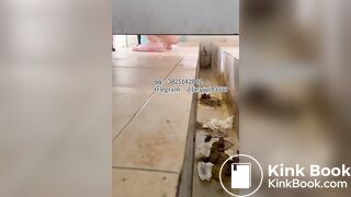 Beautiful girl poops in the toilet 20