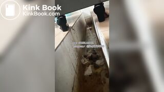 Beautiful girl poops in the toilet 20