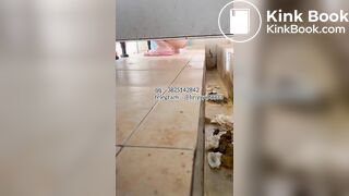 Beautiful girl poops in the toilet 20