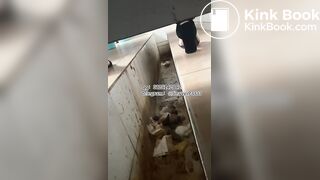 Beautiful girl poops in the toilet 20