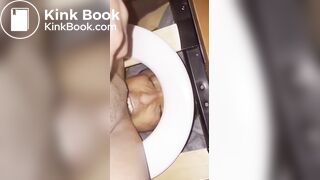 Asian shit hole eating