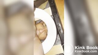 Asian shit hole eating