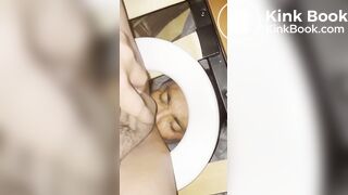 Asian shit hole eating