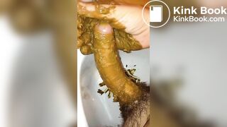 long dick smeared with shit cums