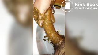 long dick smeared with shit cums