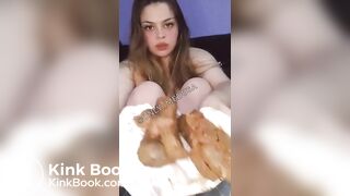 Big booty girl shit her white panties