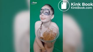 masked milf eating shit