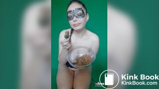 masked milf eating shit