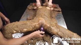 Scat covered bondage slave