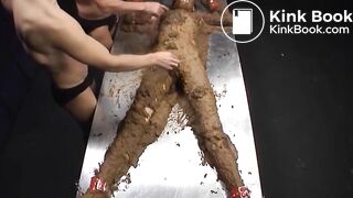 Scat covered bondage slave