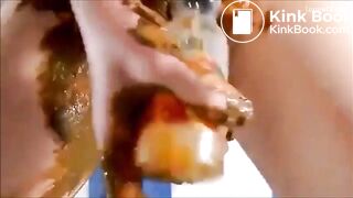 rubbing shit on her body fisting