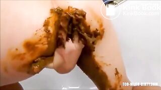 rubbing shit on her body fisting