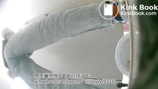 Beautiful girl poops in the toilet 24