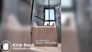 Beautiful girl poops in the toilet 20