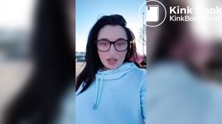 Pretty girl unloads in the bathroom sink