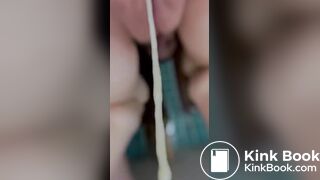 Extreme closeup shit and discharge