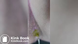 Extreme closeup shit and discharge