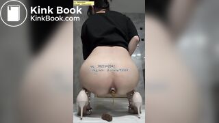 Beautiful girl poops in the toilet 20