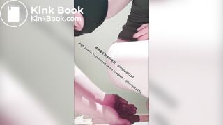 Beautiful girl poops in the toilet 23