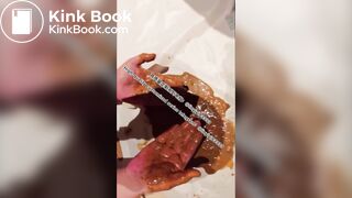 Beautiful girl poops in the toilet 23