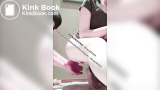 Beautiful girl poops in the toilet 23