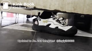 Beautiful girl poops in the toilet 32