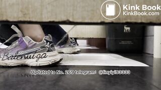 Beautiful girl poops in the toilet 32