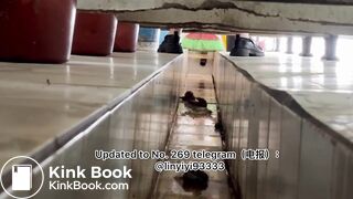 Beautiful girl poops in the toilet 34