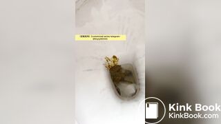 Beautiful girl poops in the toilet 35