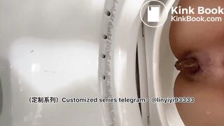 Beautiful girl poops in the toilet 36