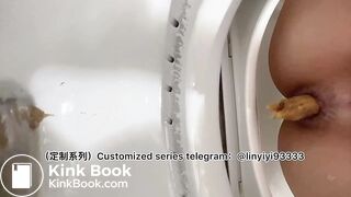 Beautiful girl poops in the toilet 36