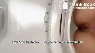 Beautiful girl poops in the toilet 36