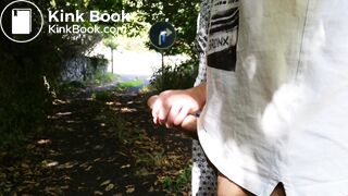 Ride while she jerk me off and stop to piss in public