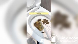 Beautiful girl poops in the toilet 49