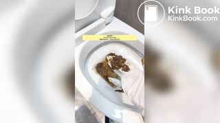 Beautiful girl poops in the toilet 49