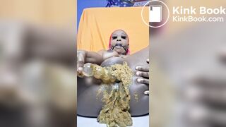 Ebony stuffs pussy with shit Xymz