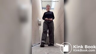Hot as Babe Shits in Public Toilet