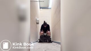 Hot as Babe Shits in Public Toilet