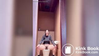 Hot as Babe pooping in Hotel Toilet