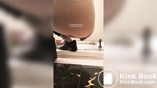 Girl pooping in public toilet3