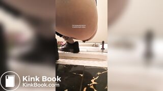 Girl pooping in public toilet3