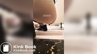 Girl pooping in public toilet3